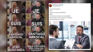 Alt-Santiago Abascal se arranca con el francés y los tuiteros no perdonan: "Una cena de pigcoteo"