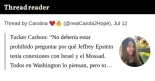 Alt-Tucker Carlson:  “No debería estar prohibido preguntar por qué Jeffrey Epstein tenía conexiones con Israel y el Mossad"