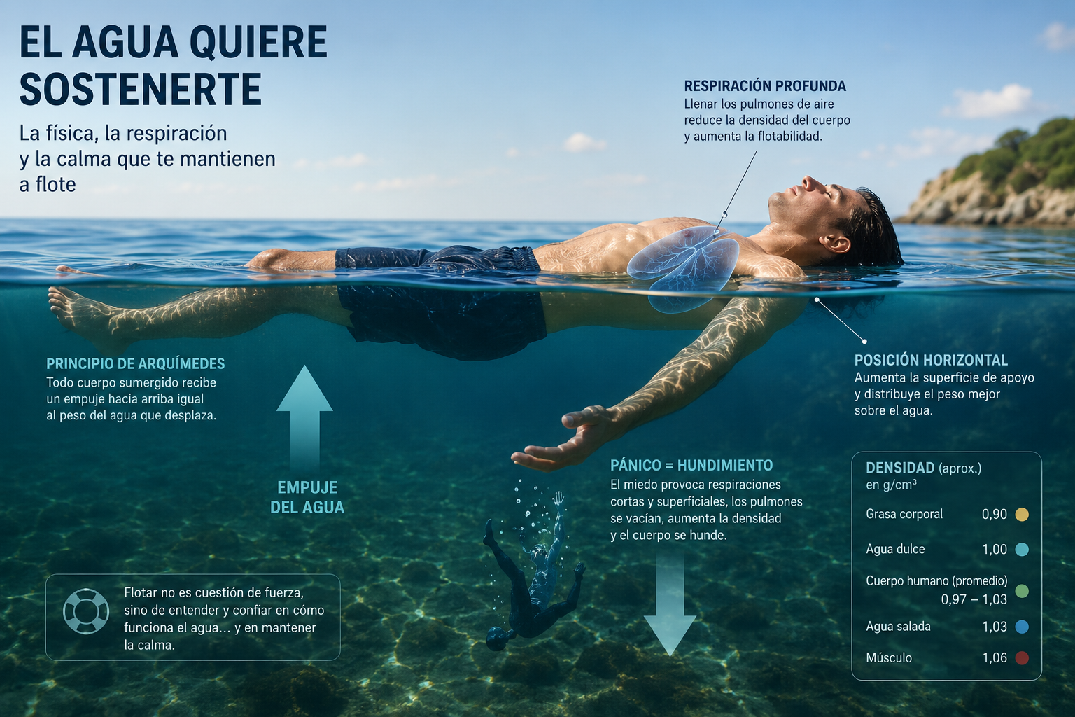 Alt-Por qué el miedo al agua provoca ahogamientos: la física explica