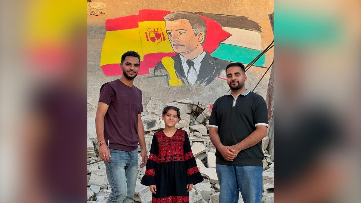 Murales de Lamine Yamal y Pedro Sánchez en Gaza: el agradecimiento de dos hermanos a España
