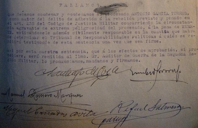 El sufrimiento de Antonio García Torres, maestro de Gabia, por defender la República