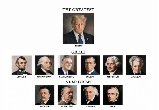 Trump se autoproclama mejor presidente en su propia lista