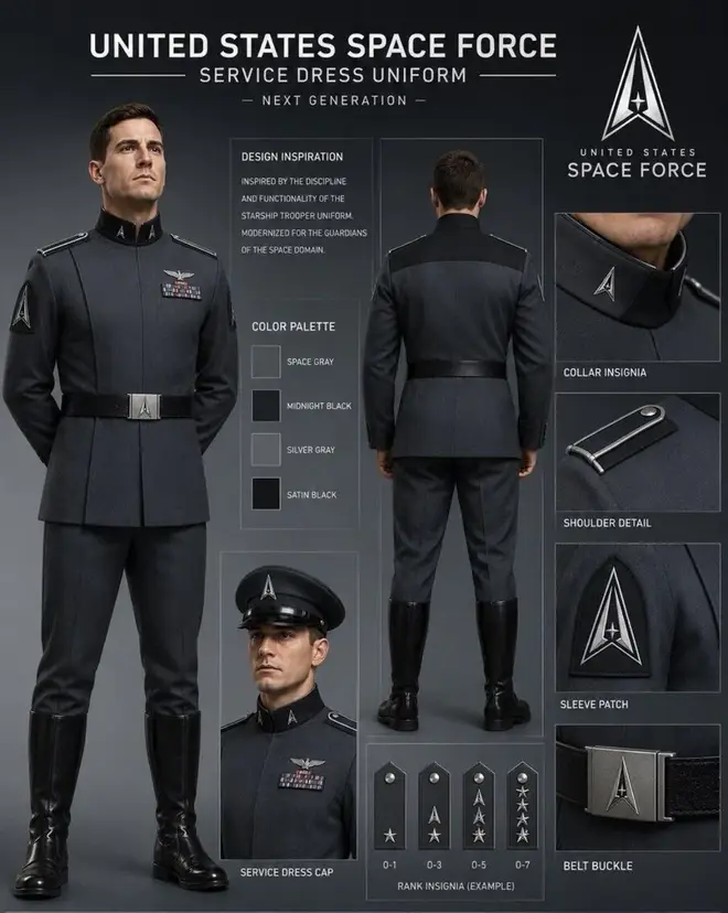 Trump presenta uniforme de la Fuerza Espacial inspirado en película nazi