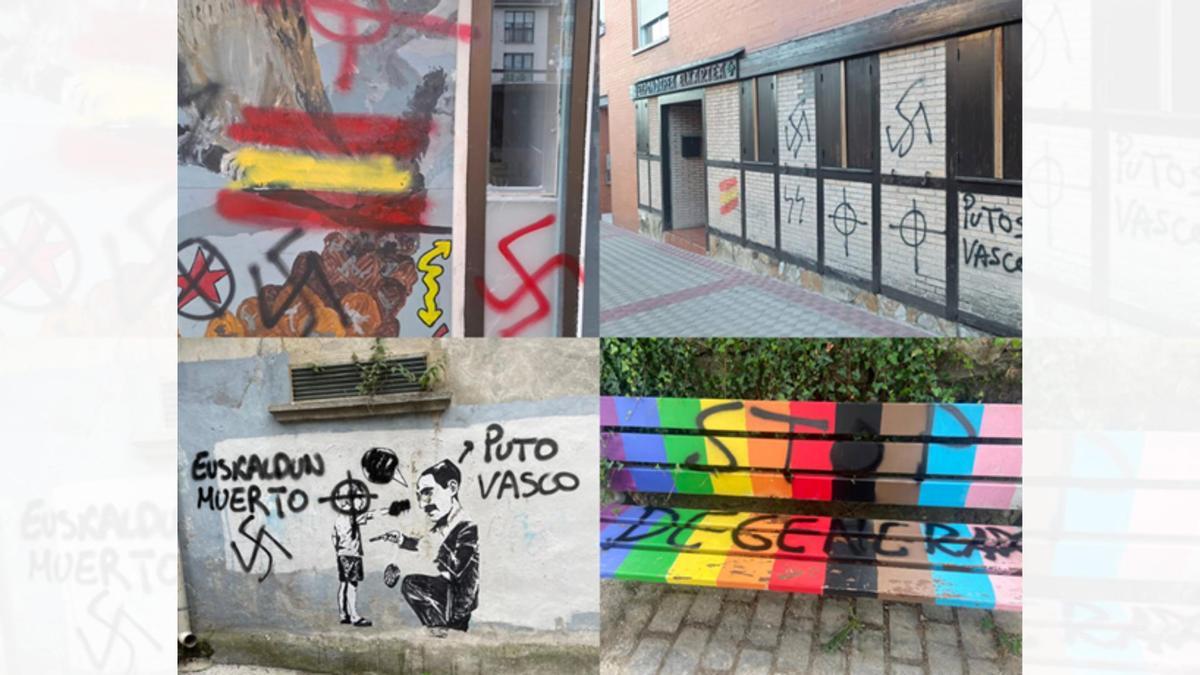 EH Bildu denuncia pintadas nazis en cuatro localidades de Navarra