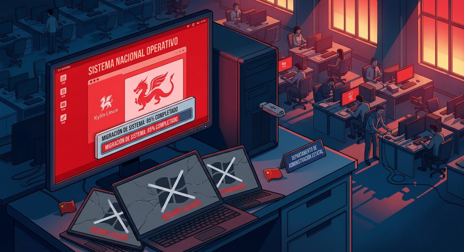 China acelera la migración a Linux y ordena retirar Windows del Estado