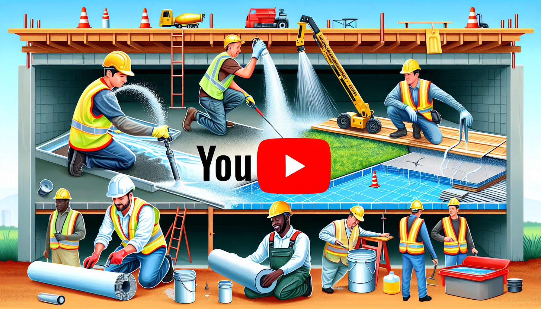 Illustration showing types of waterproofing in construction