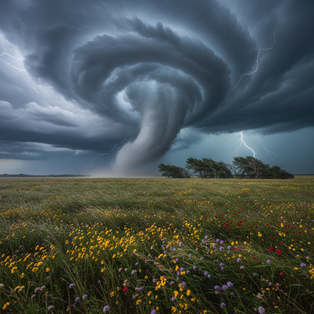 Weather radar indicating tornado watch area