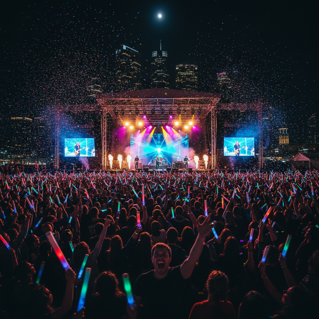 BTS performing on their concert tour stage