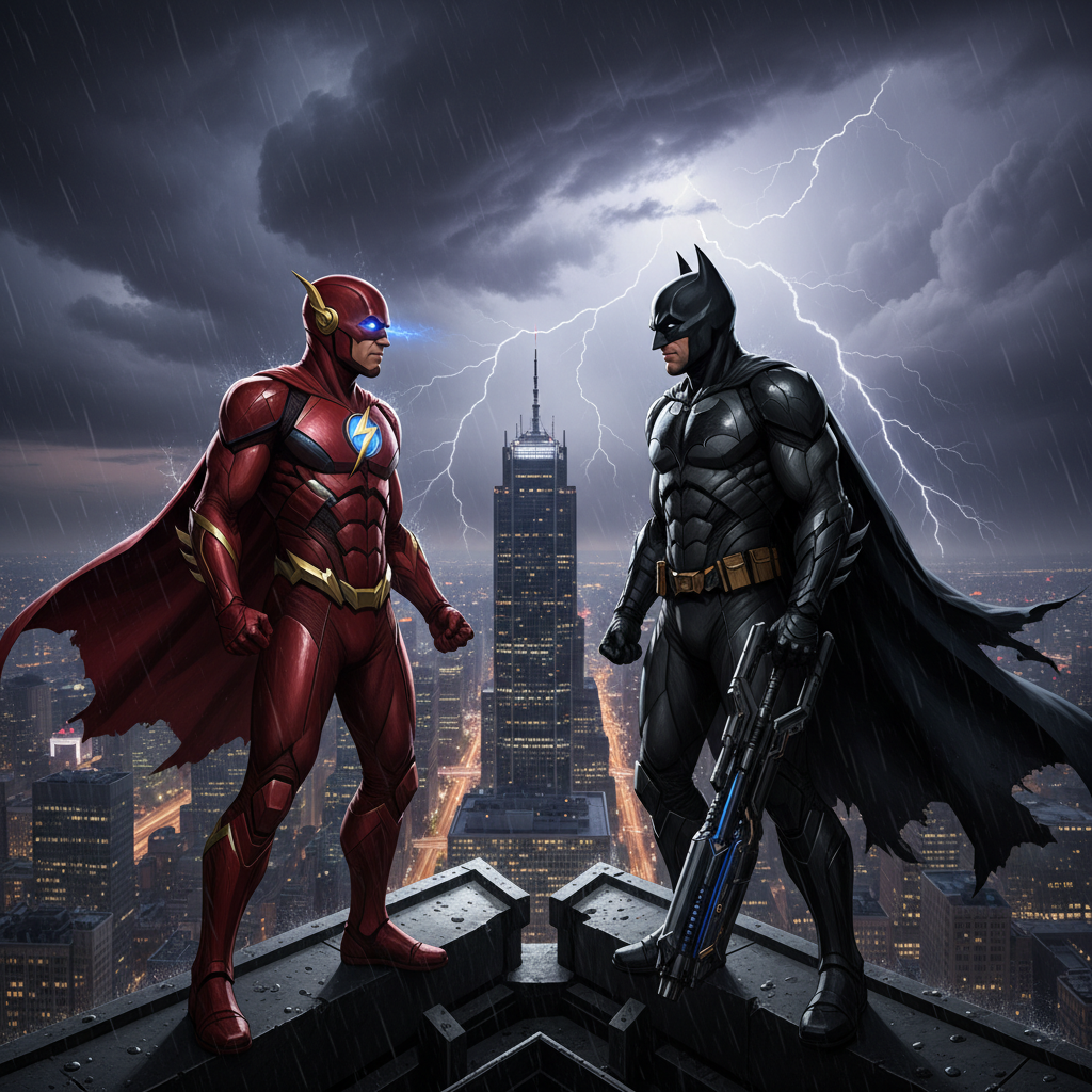 Marvel superheroes facing off in an intense rivalry