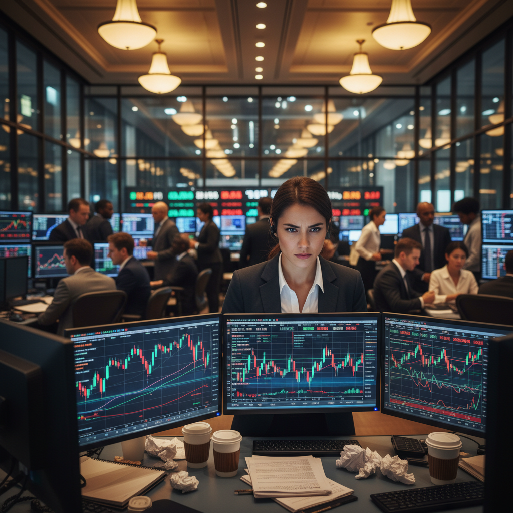 Stock market graphs and financial data