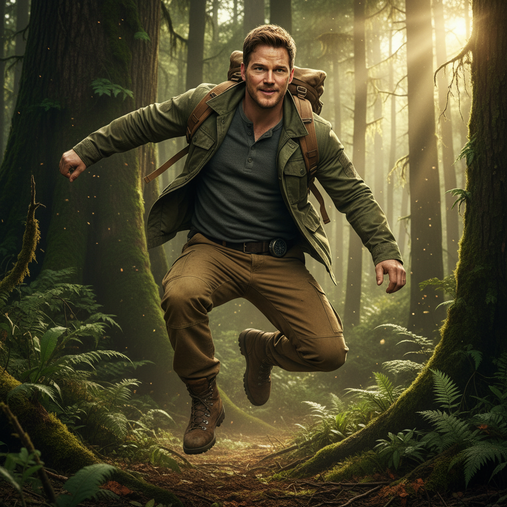 Chris Pratt in a movie role, showcasing his versatility and charm