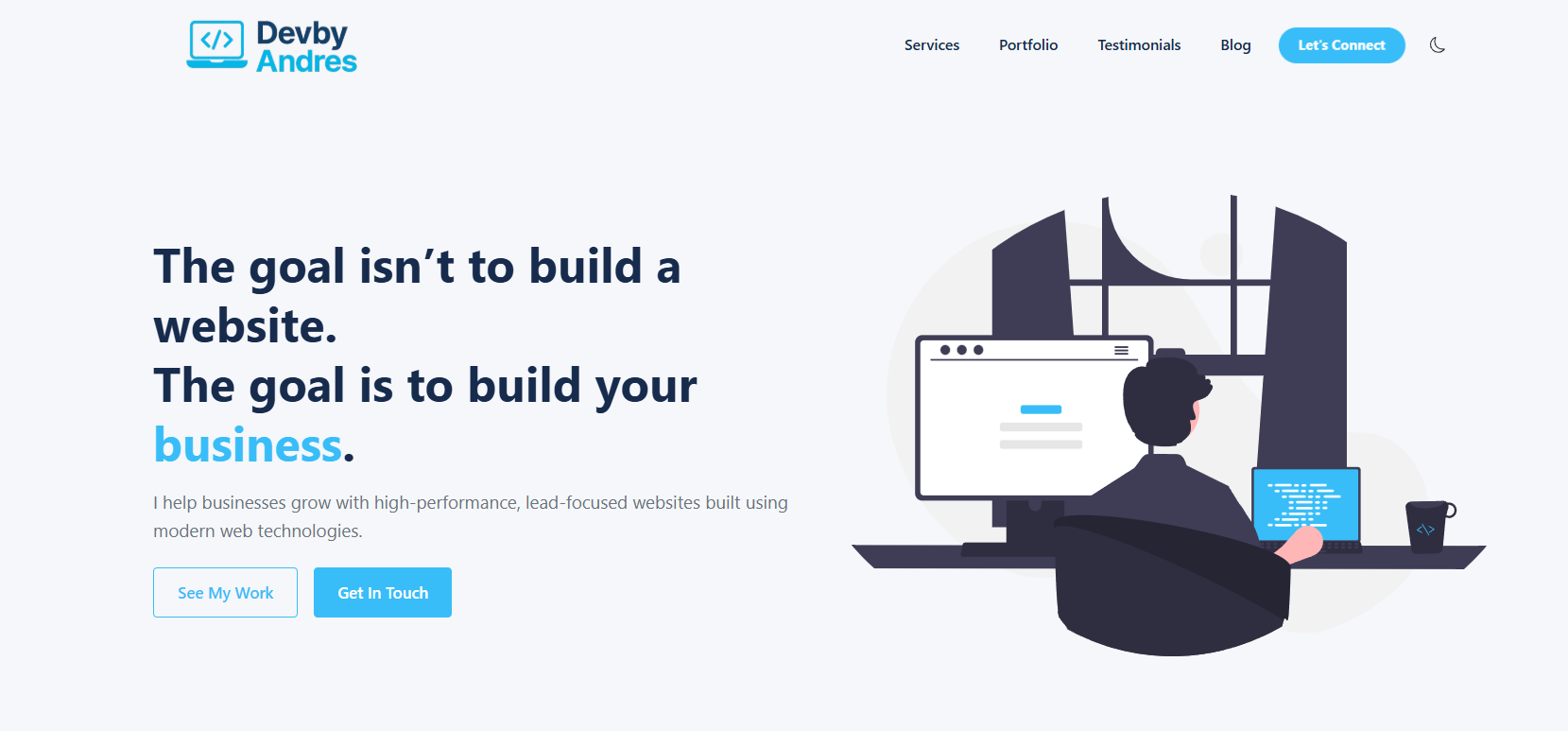 Example of a clean, minimal top navigation bar