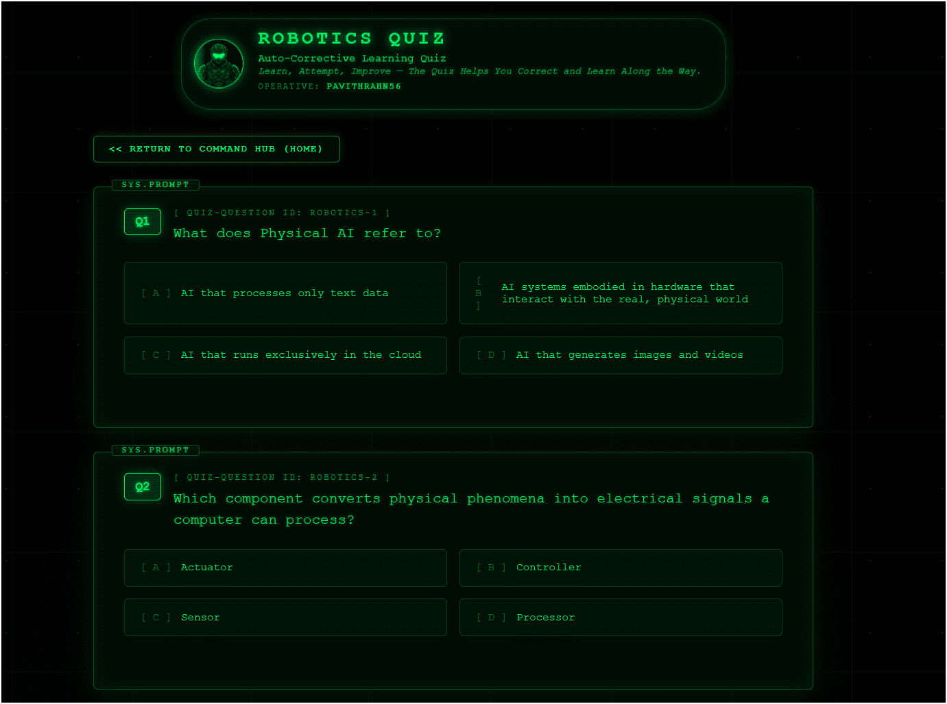 Robotics Quiz