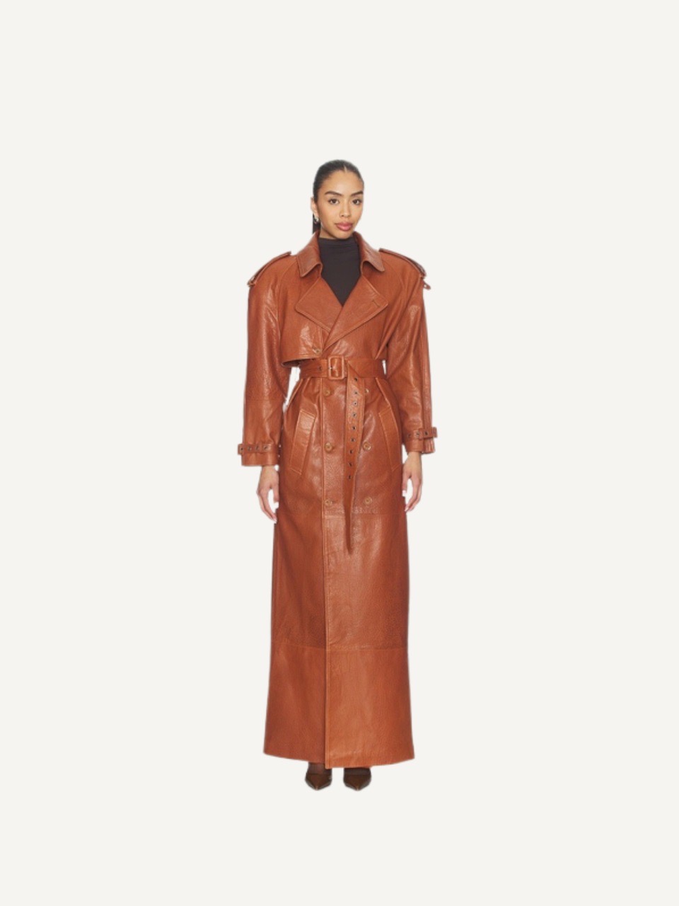 Statement Leather Trench Look