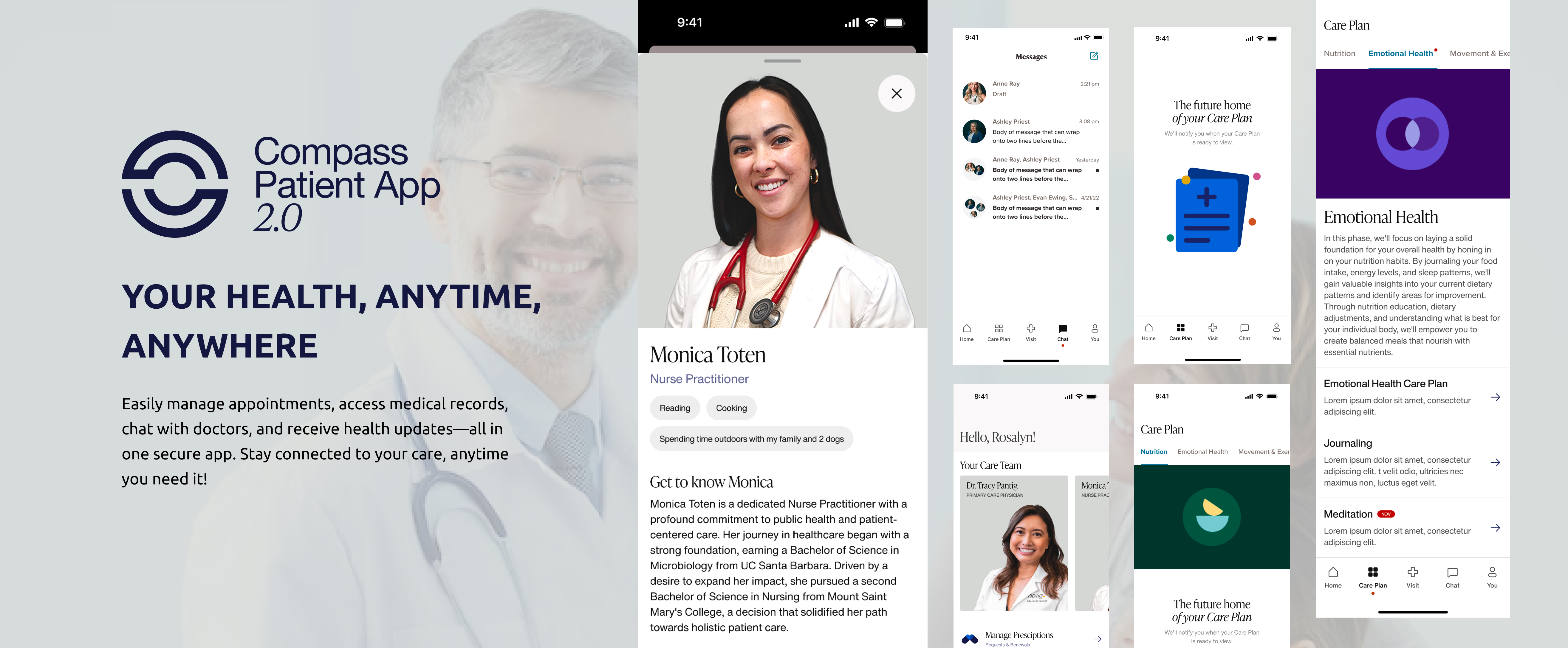  Compass Patient App 2.0 – Smart healthcare app to manage appointments, access health records, chat with doctors, and track patient care seamlessly.