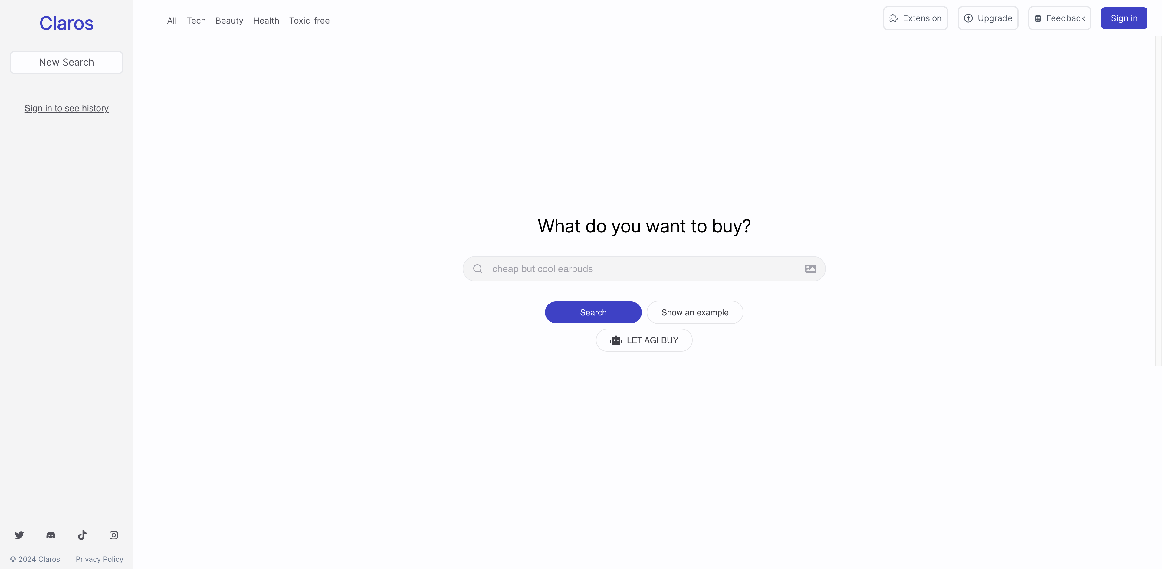 Claros AI Shopper