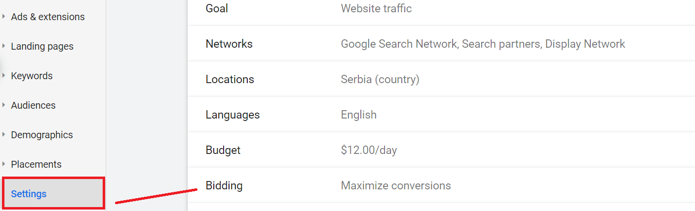 bidding settings