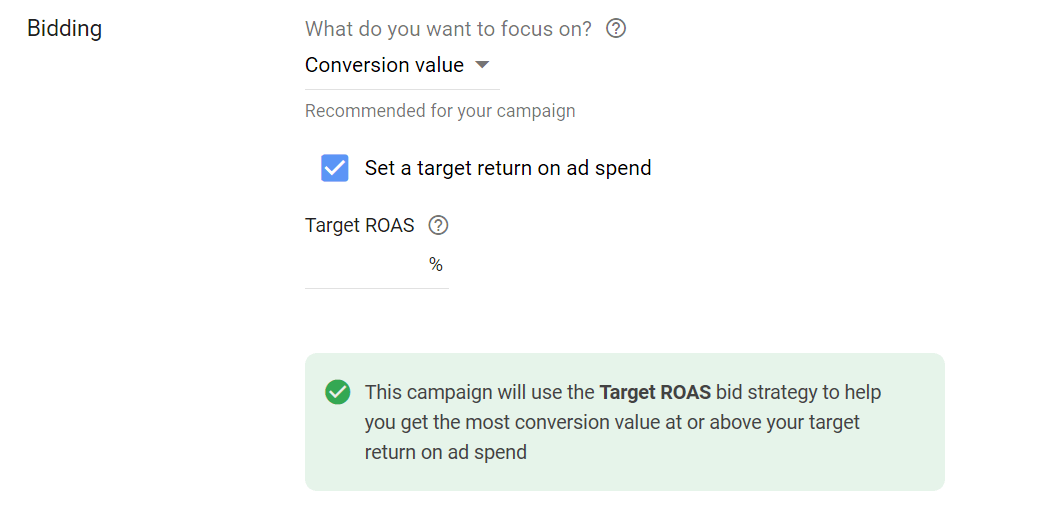 target roas