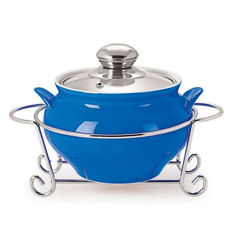 Gusto Ceramic Handi Casserole with Metal Stand