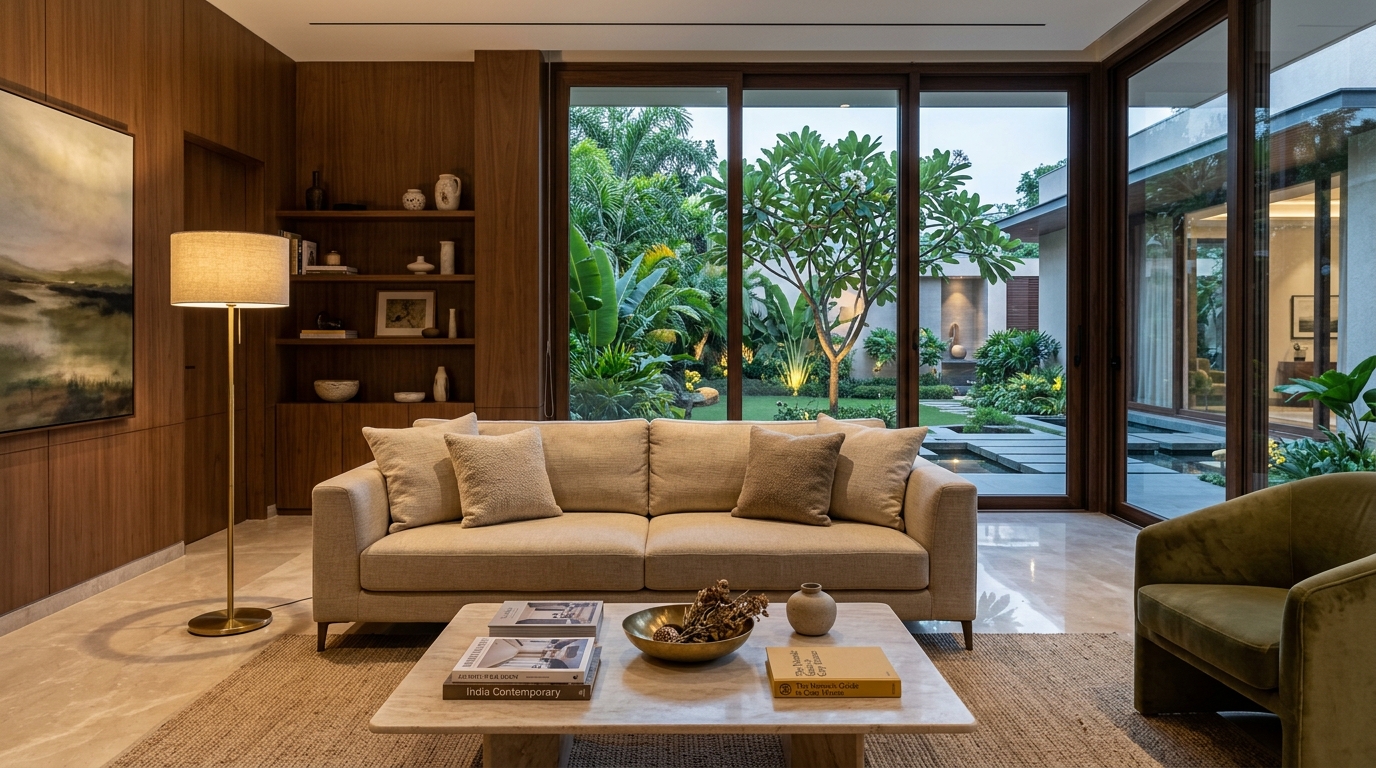 Contemporary luxury interior architecture and living space design in Lucknow