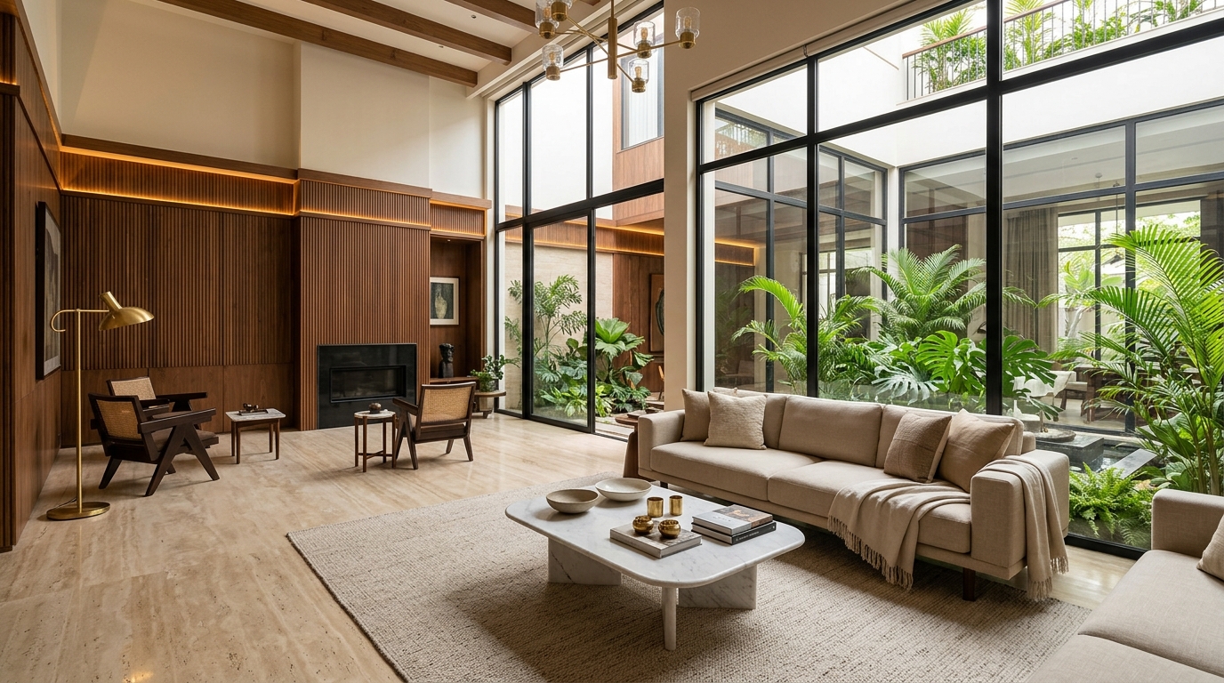 Bespoke luxury lounge and modern interior design in Lucknow