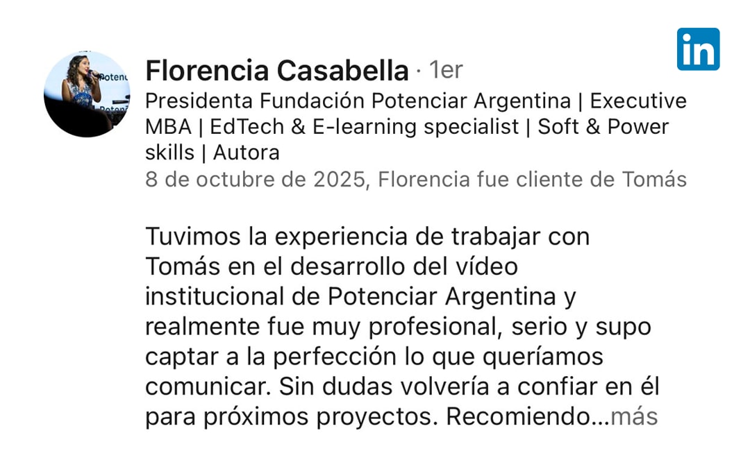 Reseña de Potenciar Argentina en LinkedIn