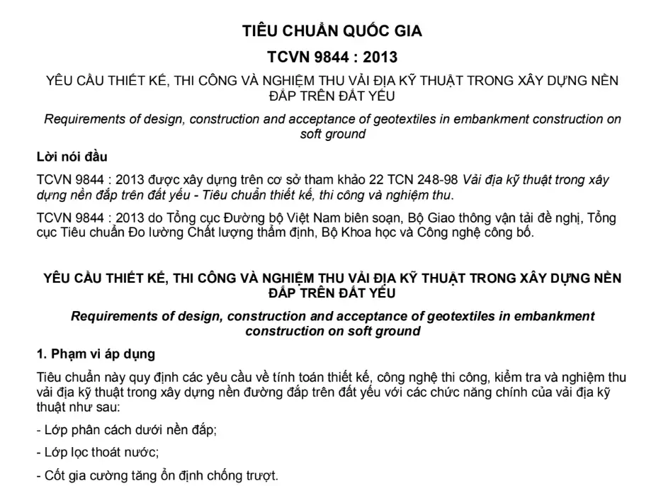 TIÊU CHUẨN QUỐC GIA TCVN 9844 : 2013