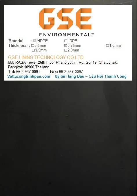 Màng chống thấm HDPE GSE - Màng chống thấm nhập khẩu thương hiệu Solmax