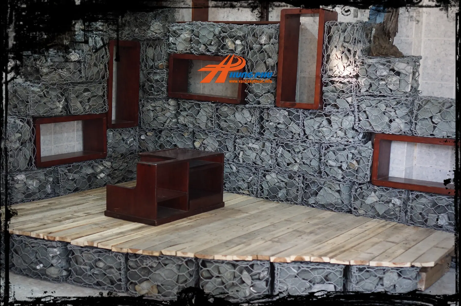 Rọ đá trang trí tường cảnh quan 