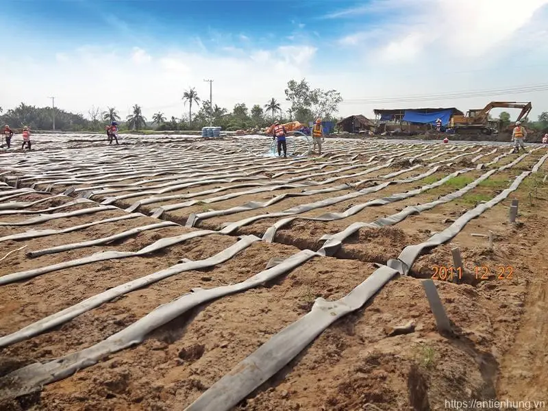 Thi Công Bấc Thấm Gia Cố Nền Đất