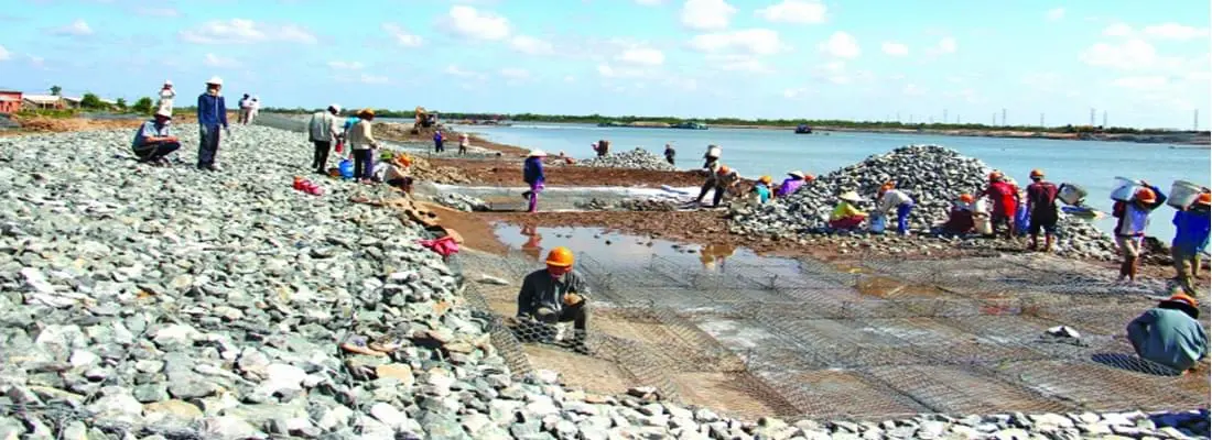 Liên kết thảm đá bằng dây - Bí quyết cho công trình bền vững