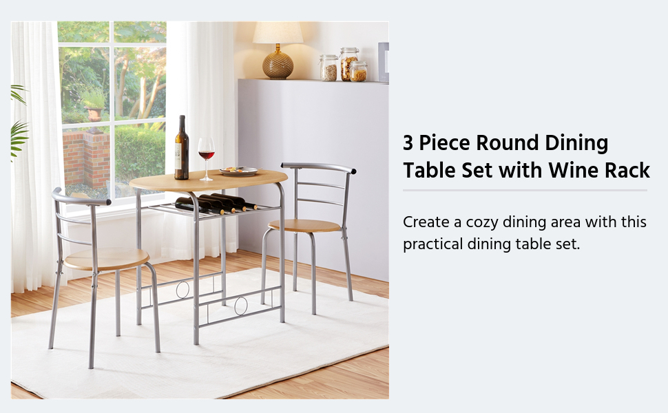 Yaheetech Piece Modern Round Dining Table Set for Small