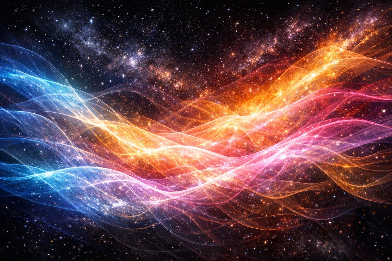 Visual representation of cosmic energy waves demonstrating energy as the fundamental basis of matter.

