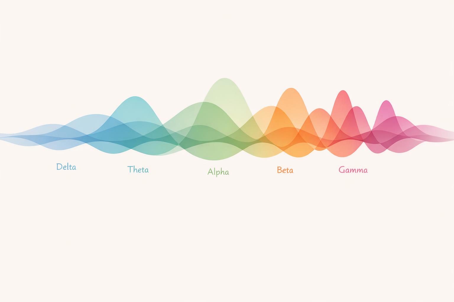 Abstract neural network with pulsing light rhythms conveying brainwave entrainment and harmonious mental activity.