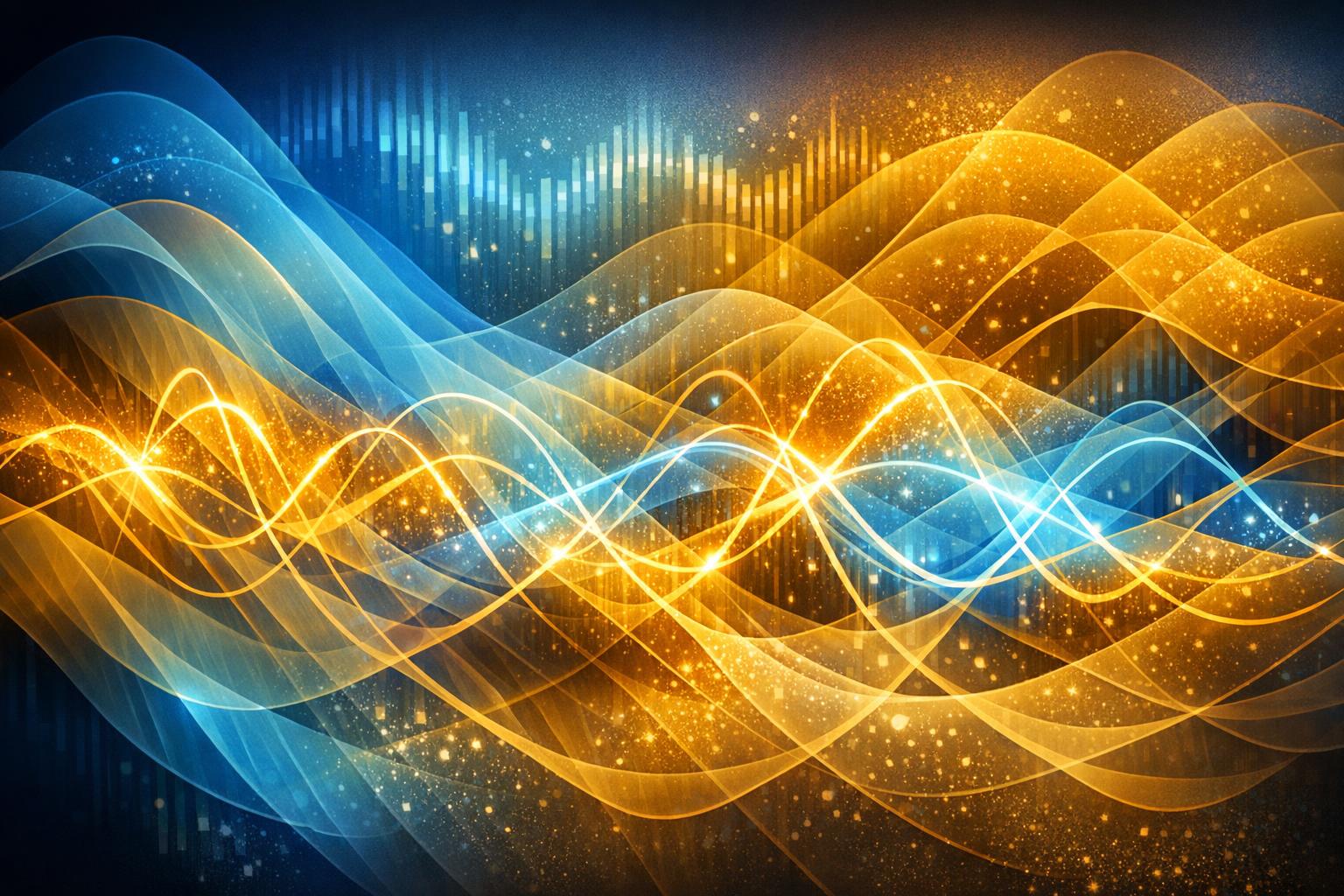 Synchronized concentric circles and gentle pulses illustrating brainwave entrainment technology.