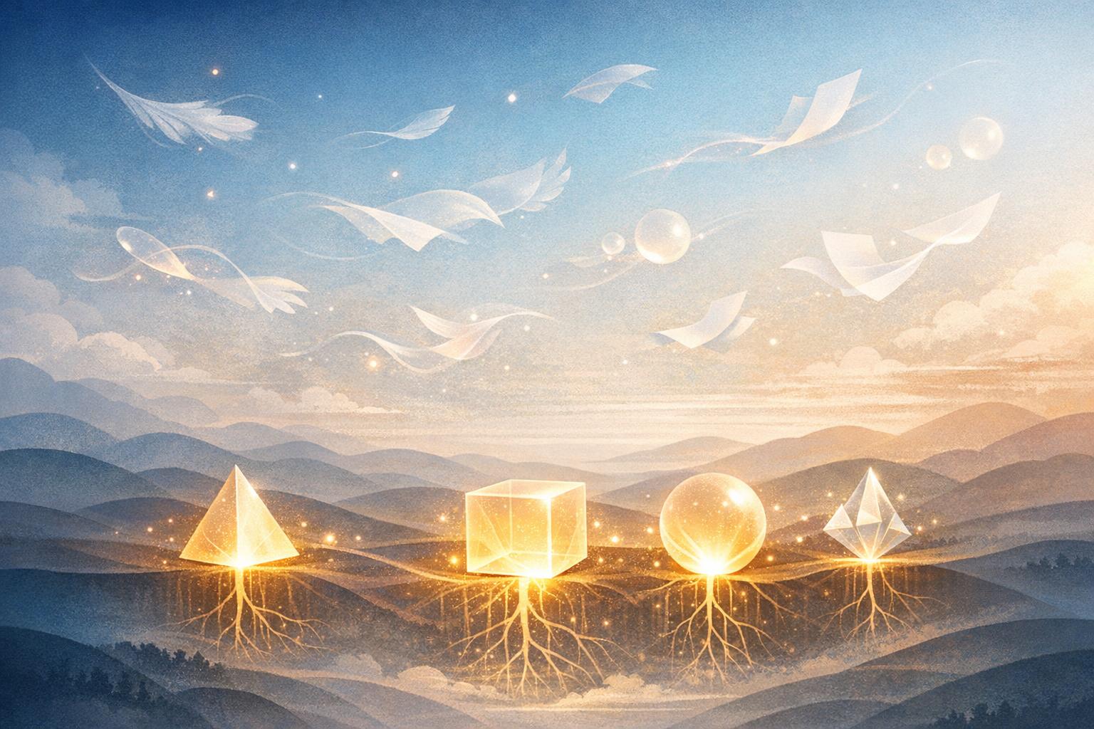 Abstract image of intertwining emotional waves energizing thoughts, symbolizing the emotional foundation of belief formation within the subconscious mind.