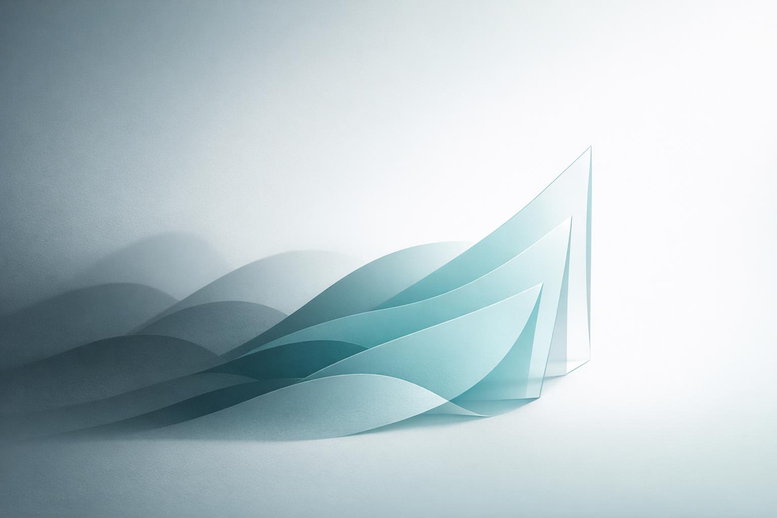 Abstract shapes transitioning from blurred to sharp, symbolizing how experience clarifies imagination