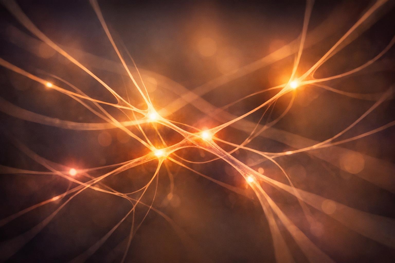 Abstract image of glowing neural pathways intersecting, representing the influence of suggestion on the mind and body.