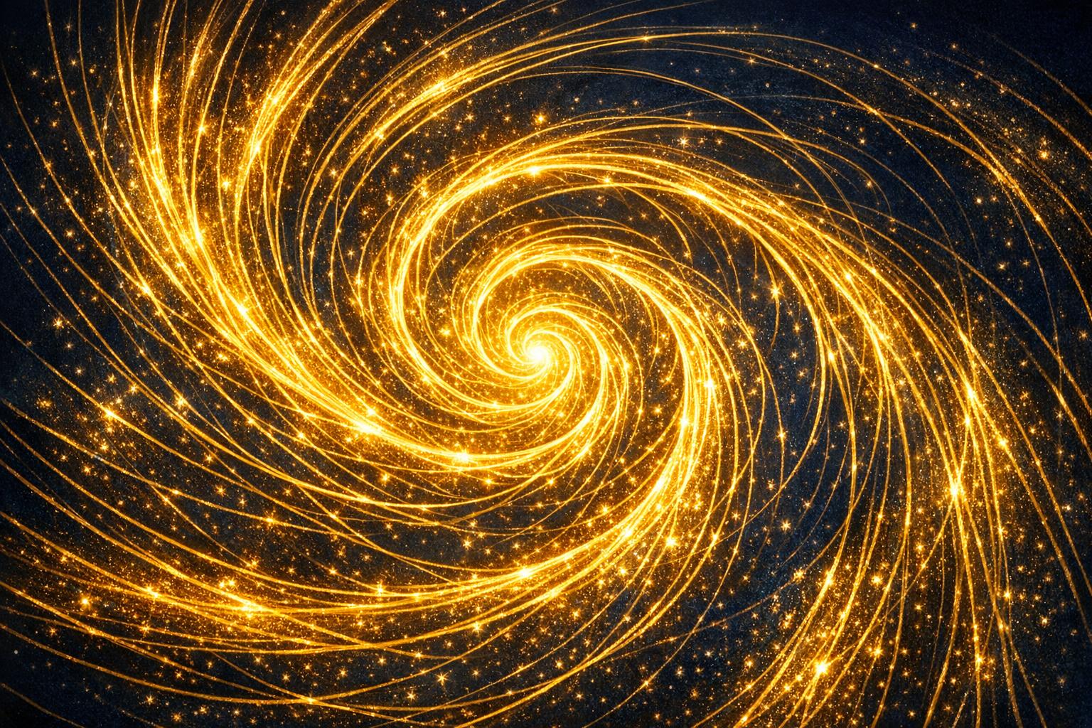 Straight glowing line with oscillating silver waves on dark background symbolizing the balance between destiny and free will.