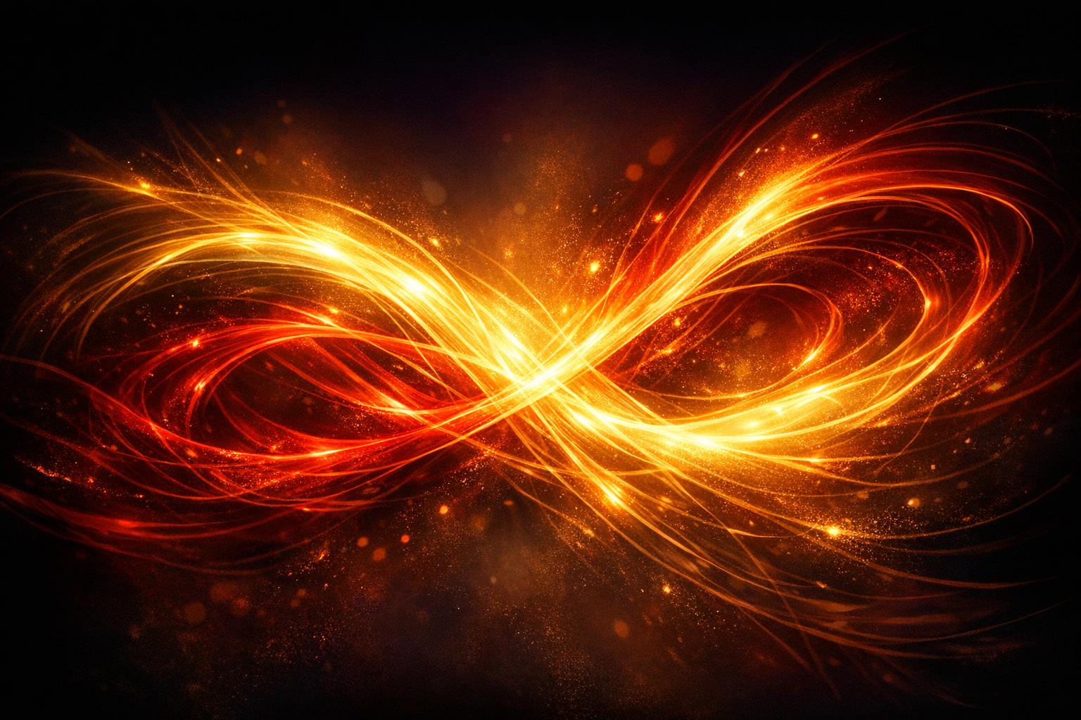 Abstract warm-toned swirling light streams symbolizing natural and creative sexual energy