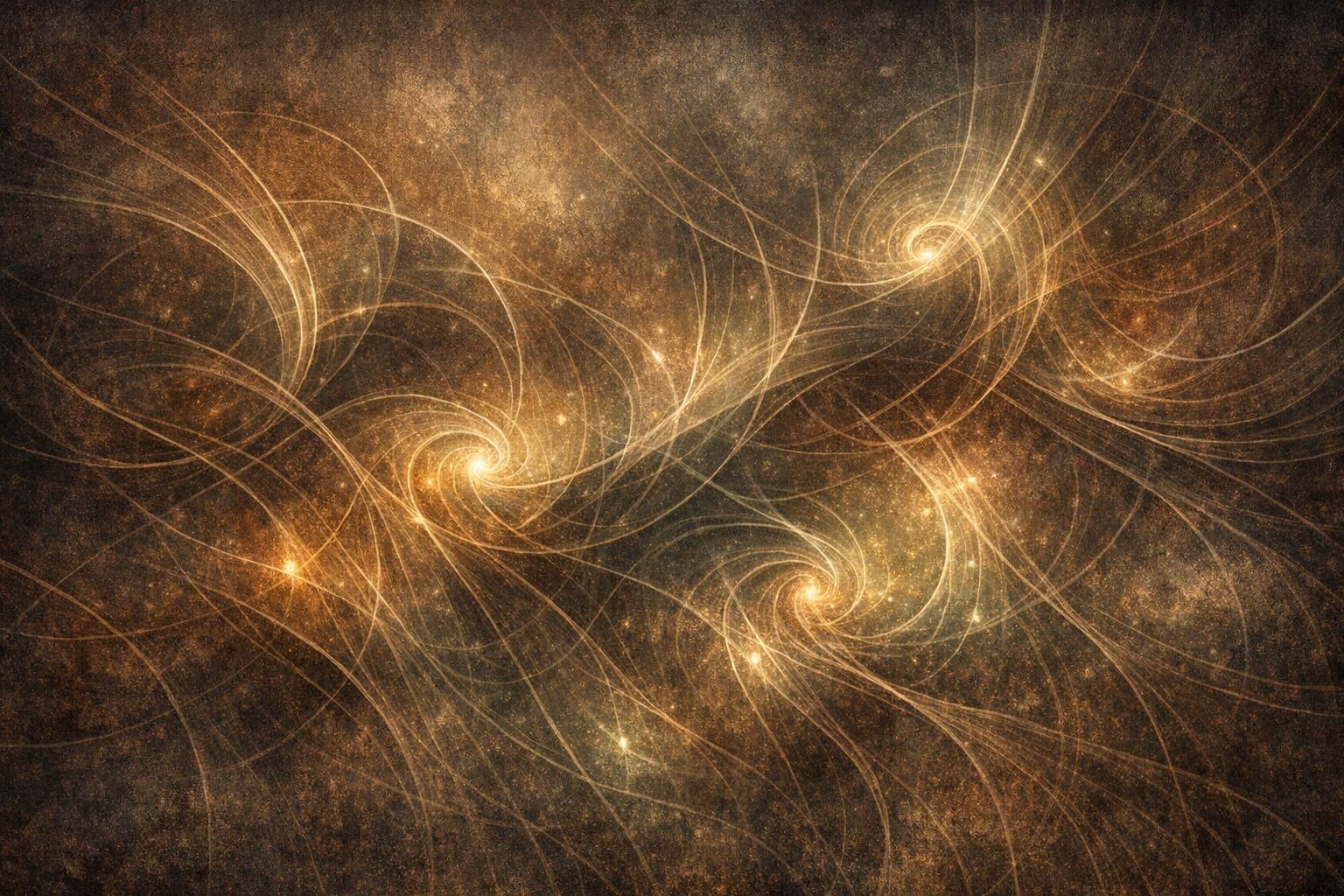 Abstract image of flowing lines and curves suggesting hidden structured patterns beneath chaotic systems in nature  
