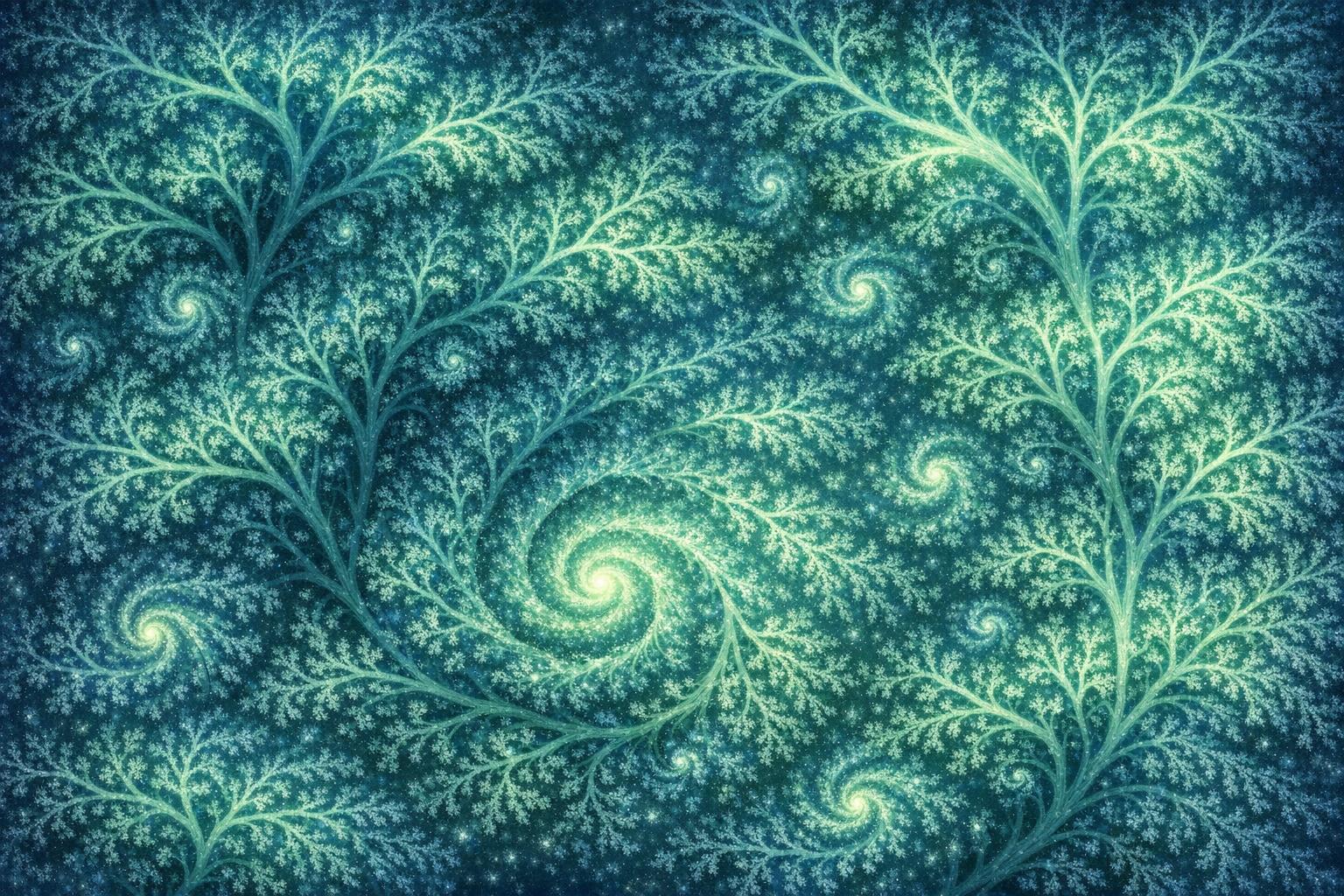 Abstract swirling lines forming a strange attractor pattern, illustrating the relationship between unpredictability and underlying order consistent with free will and destiny