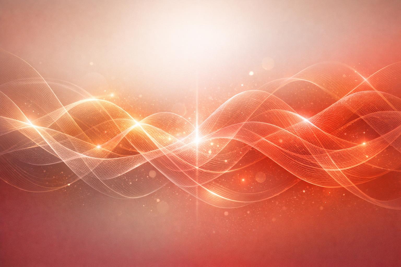 Abstract waveforms and light pulses representing vibrational emotional energies drawing experiences.
