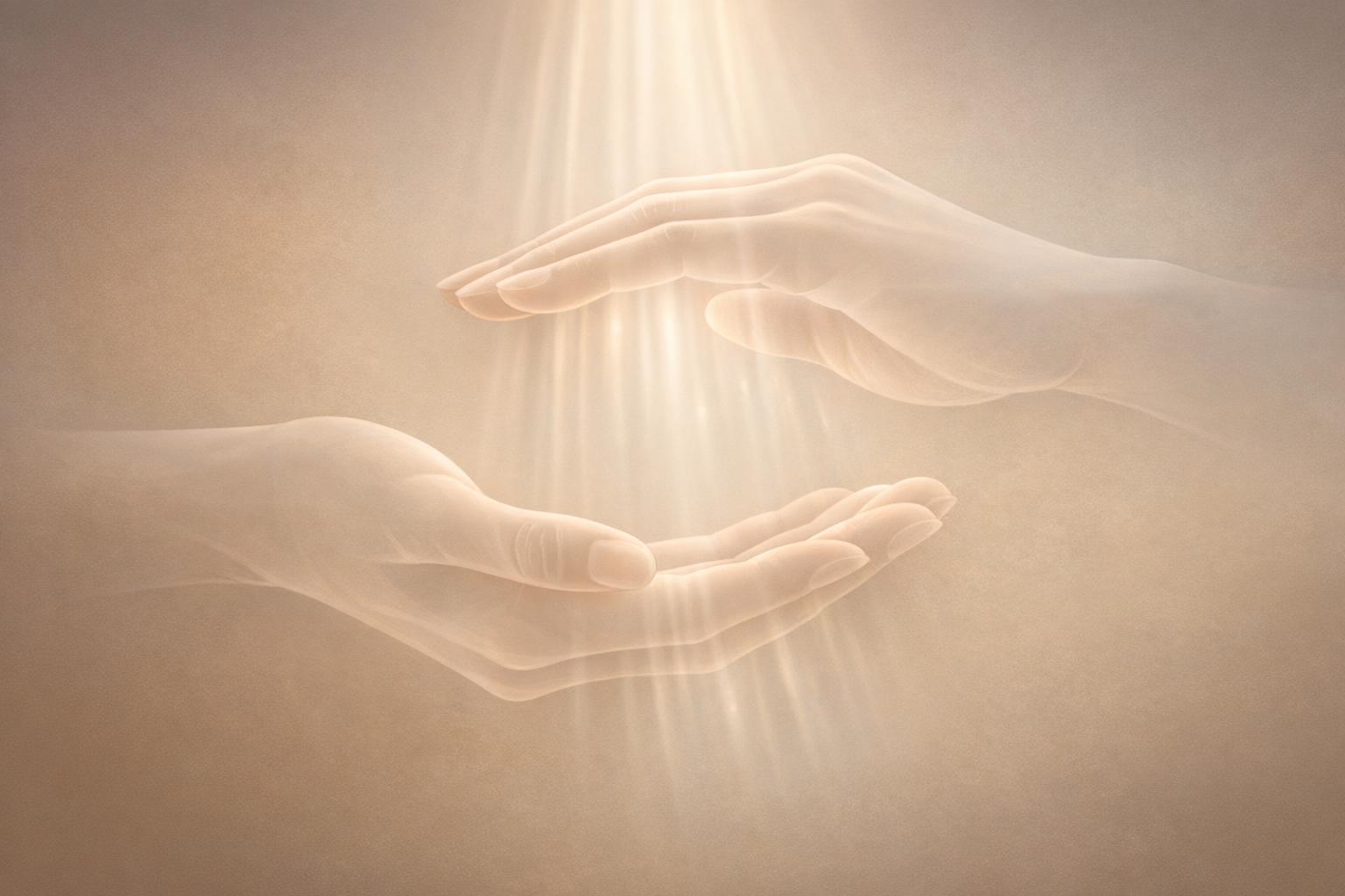 Interlinked open gates forming a ring emitting gentle light, symbolizing stewardship and intentional giving.