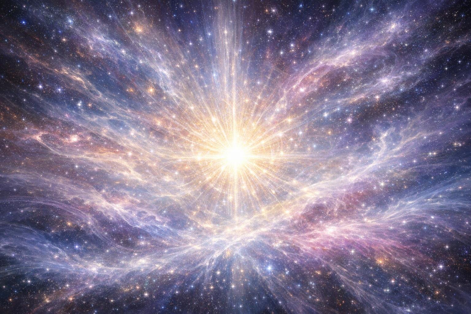 Symbolic ocean waves interconnected by subtle luminous threads illustrating unity beneath apparent separation
