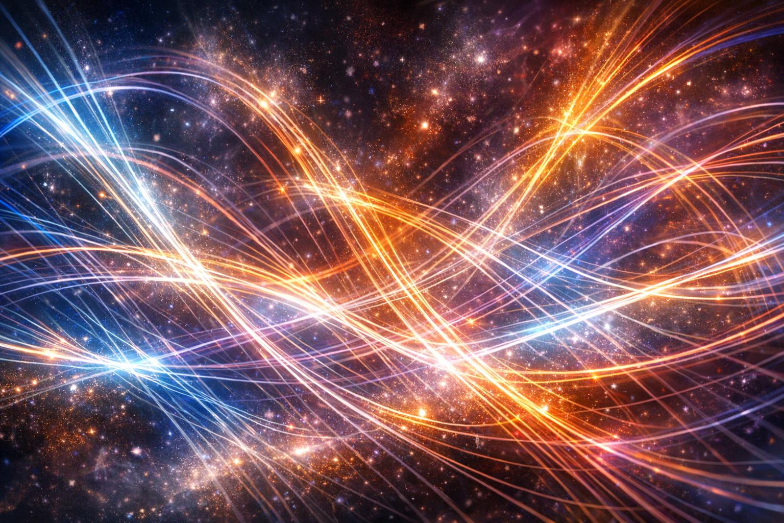 Symbolic depiction of focused consciousness and visualization as radiating energy waves aligning with alternate possibilities