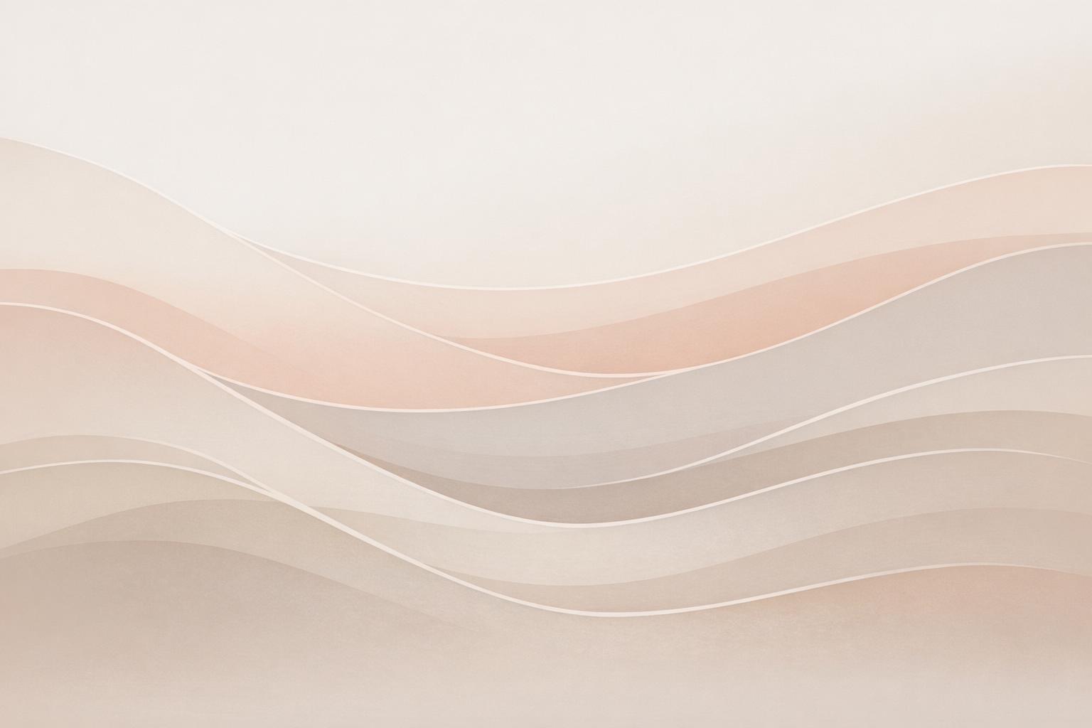Abstract design with flowing lines and muted earth tones representing calmness and steady inner peace associated with detachment.

