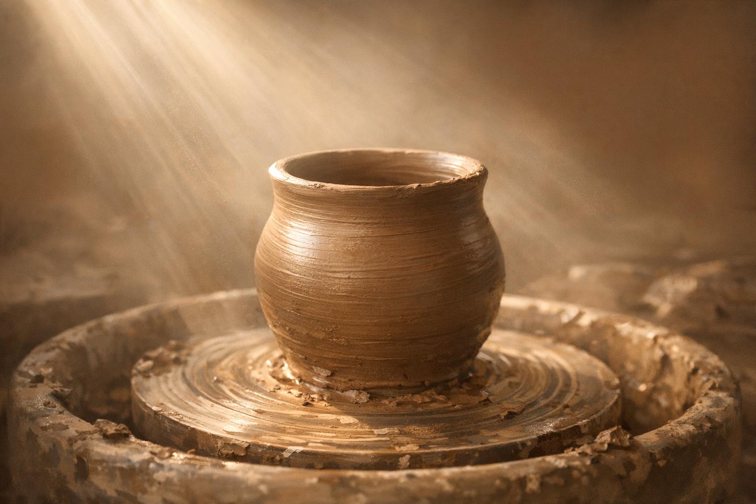 Interwoven branches creating a vessel silhouette symbolizing surrendered openness and connection to divine purpose.