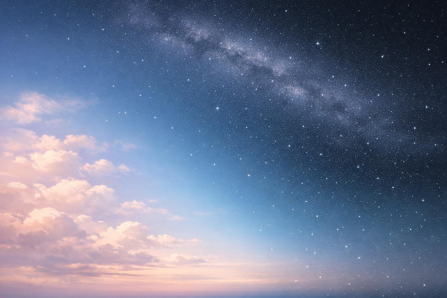 Abstract landscape showing the transition from attachment to freedom, with calm sky and open space conveying release from fixed expectations and mental pressure  
