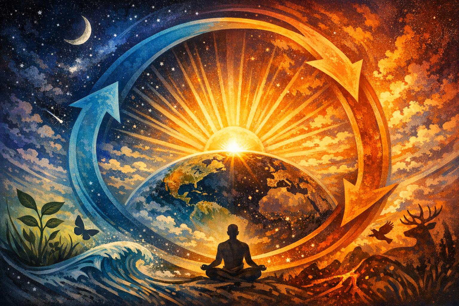 Symbolic illustration of a seed transforming into a tree, highlighting the invisible governing the visible world